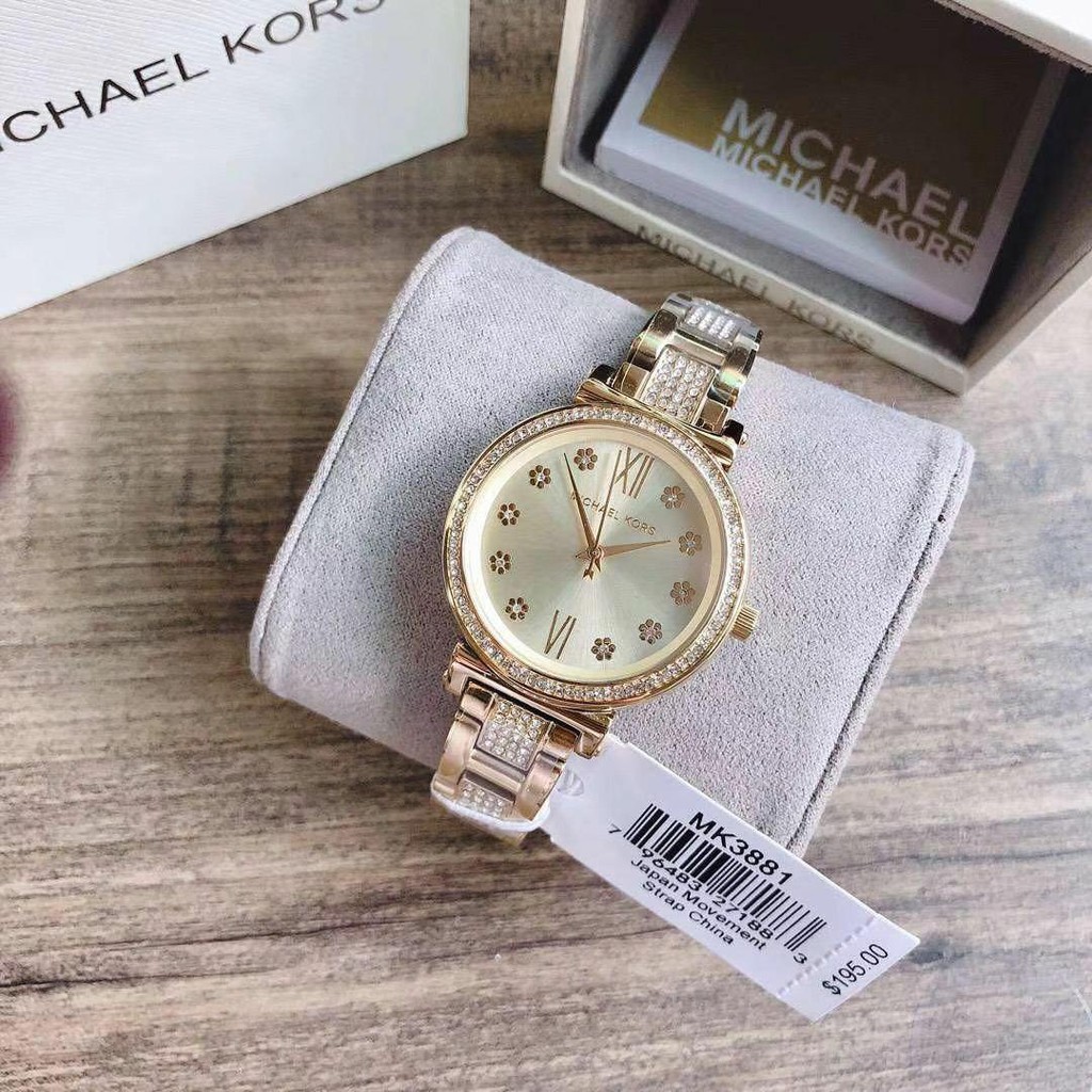 Michael Kors Sofie Pave Crystal Gold Dial Ladies Watch MK3881