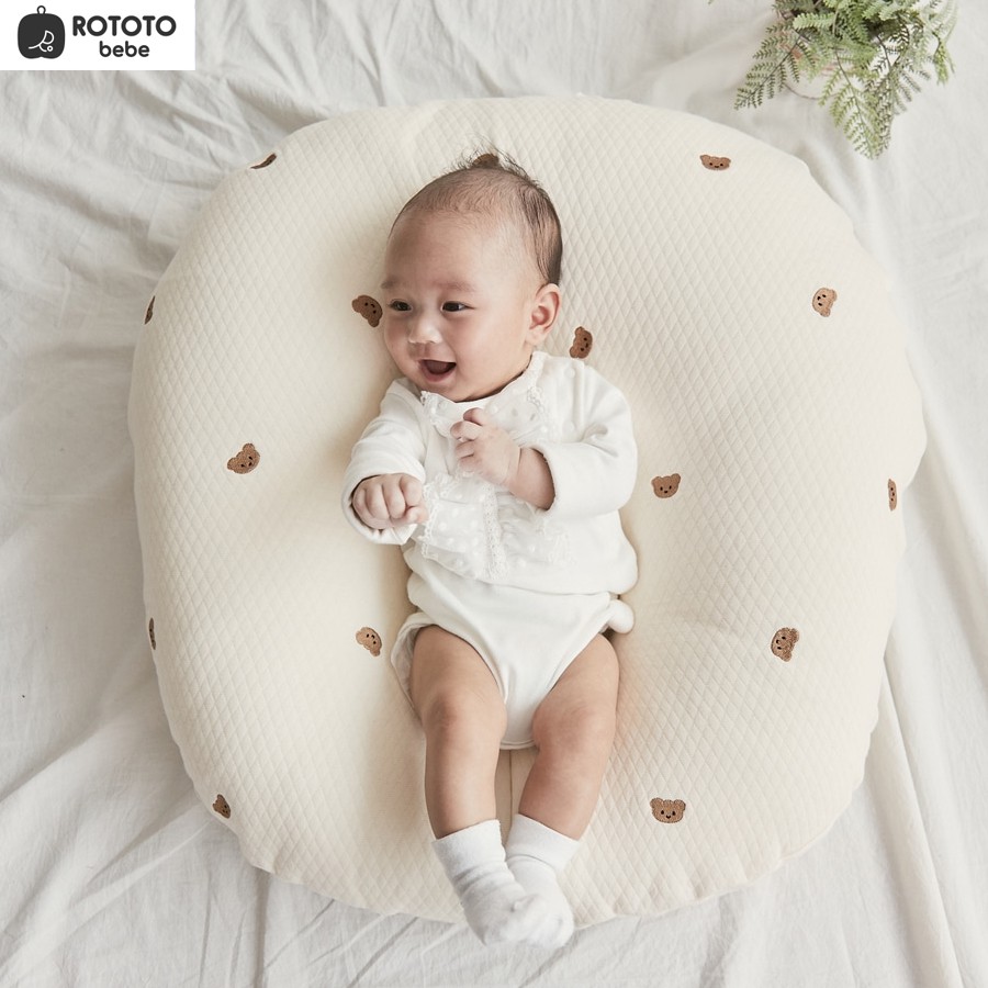 Rototobebe Nursing Pillow No Vomit Cushion Teddy Quilted Bantal Menyusu Bayi Breastfeeding