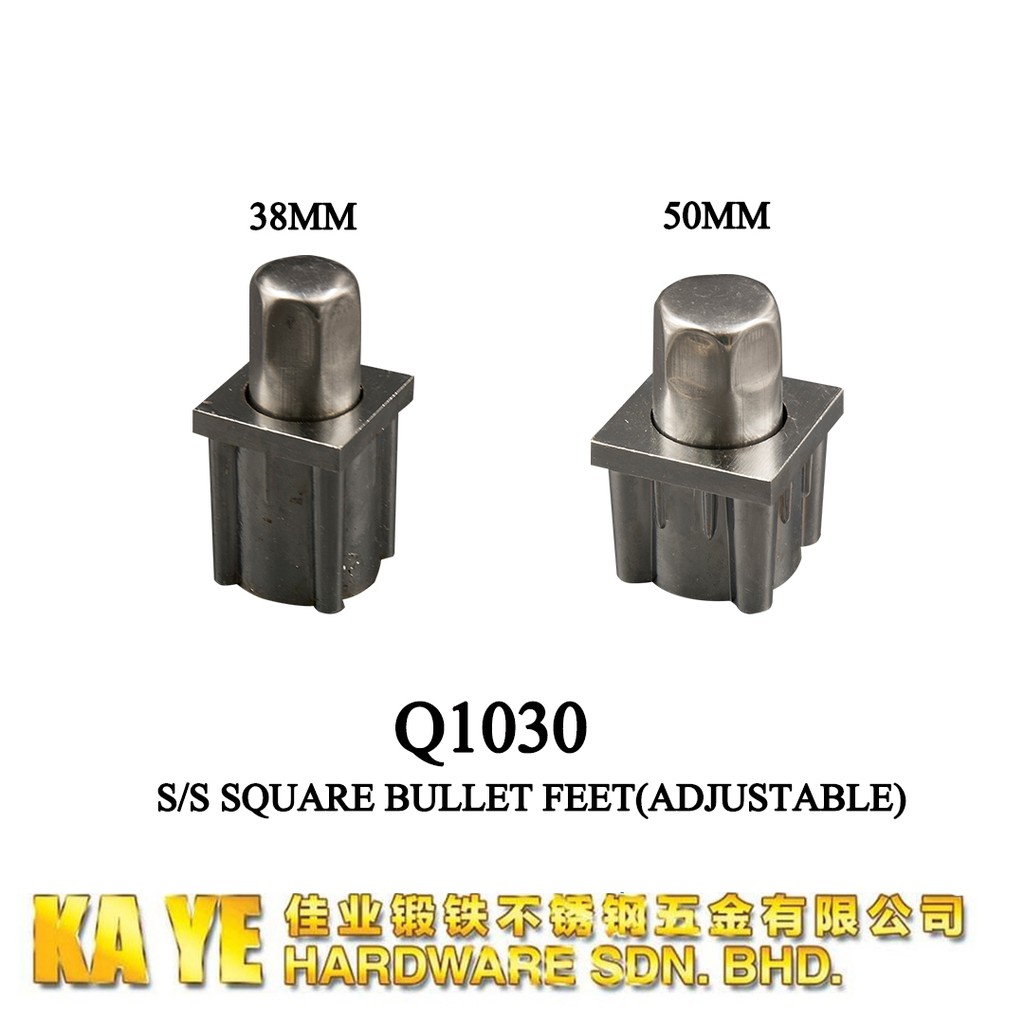 4PCS 304 STAINLESS STEEL SQUARE BULLET FEET （ ADJUSTABLE） | Shopee Malaysia