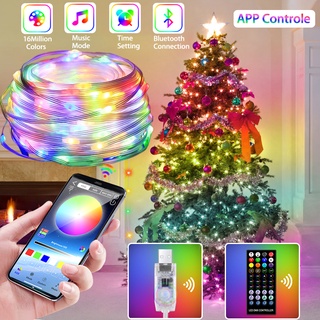 10m/20m Usb Christmas Tree Led String Lights With Smart Bluetooth