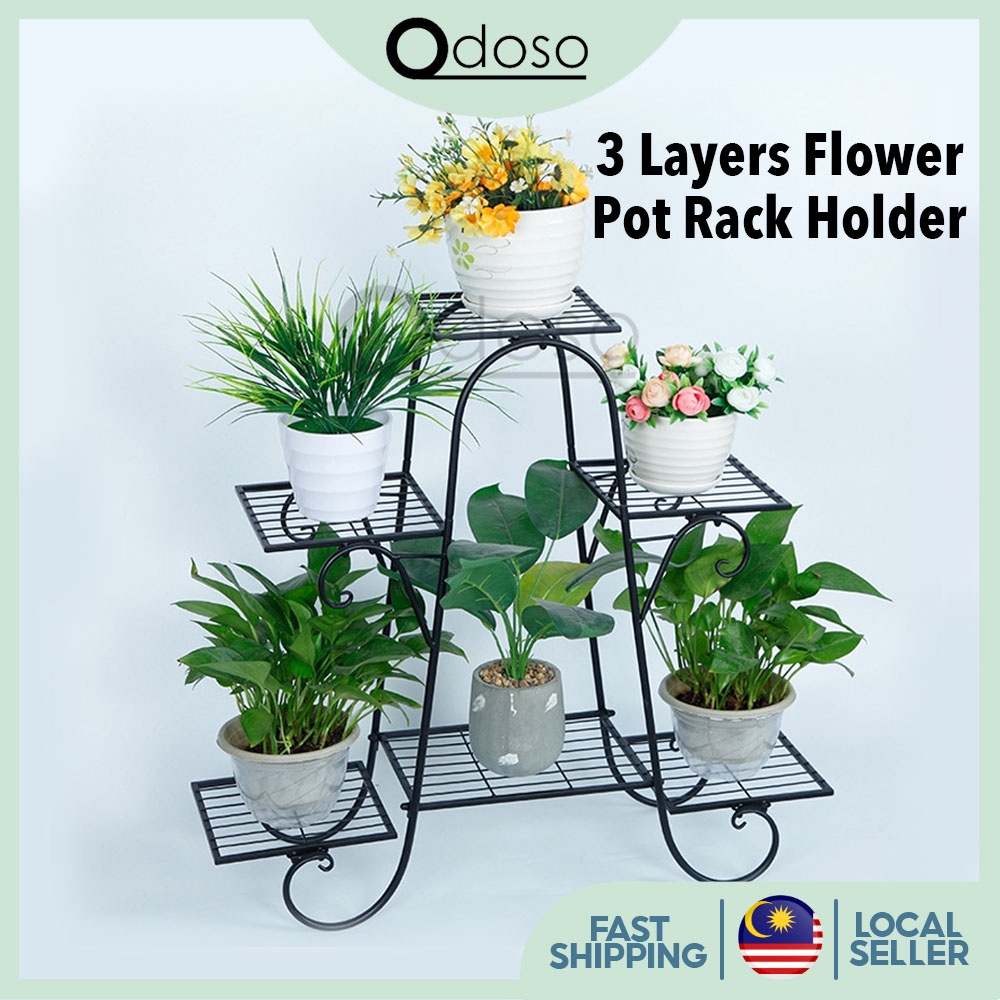 Flower Pot Rack Elegant Metal Stand Shelf Flower Pot Trays Bonsai ...