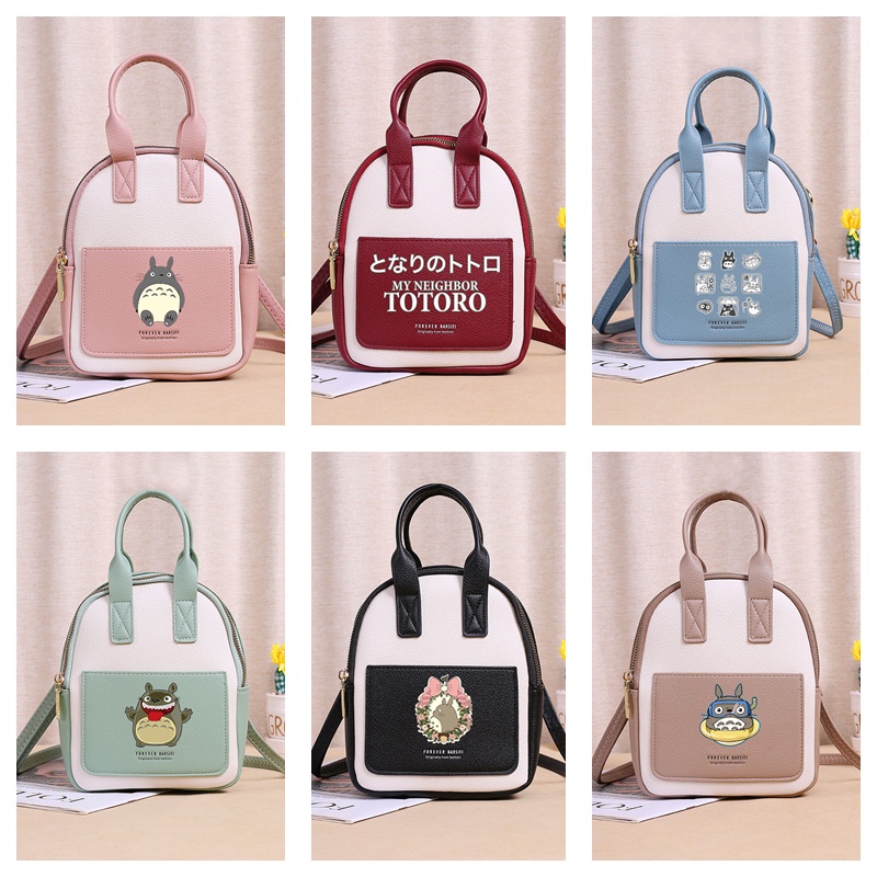 Cute Totoro Backpack Korean Crossbody Bag Tote Bag Student School Bag ...