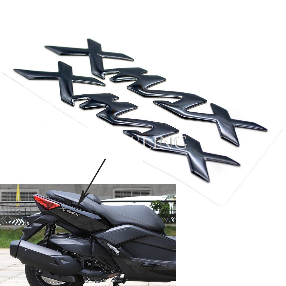 X2 4.75ABS 5mm 3D Emblem Decal Logo+Letter Fairing Sticker Yamaha Chrome/Black - Foto 8