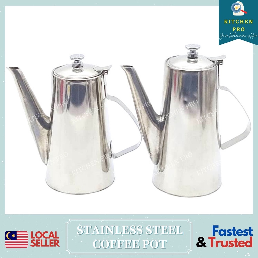 𝐊𝐈𝐓𝐂𝐇𝐄𝐍 𝐏𝐑𝐎 Stainless Steel Long Mouth Coffee Teapot / Coffee Tea Jug