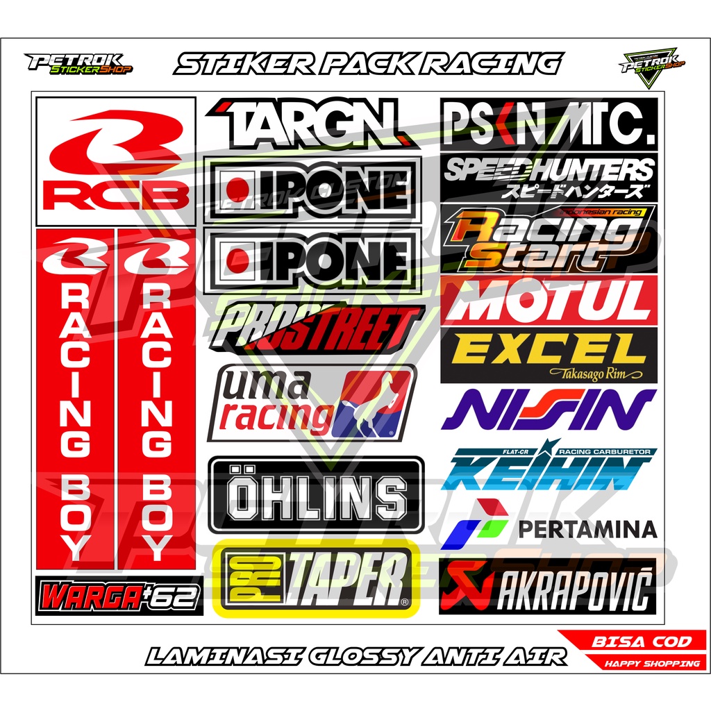 NEWEST RACING PACK STICKER / HOLOGRAM STICKER / PACK STICKER / SPONSOR ...