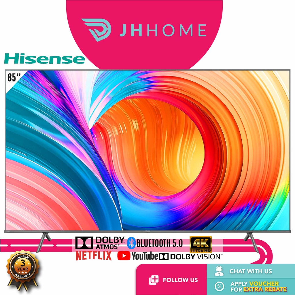 Hisense 85 Inch 4K UHD Smart TV 85A7H | Dolby Atmos Dolby Vision ...