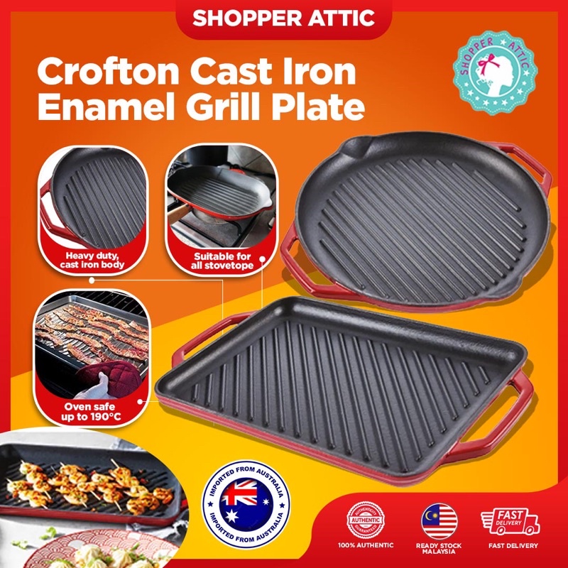 Crofton Cast Iron Grill Plate Pan Cookware Skillet Kitchenware Griddle
