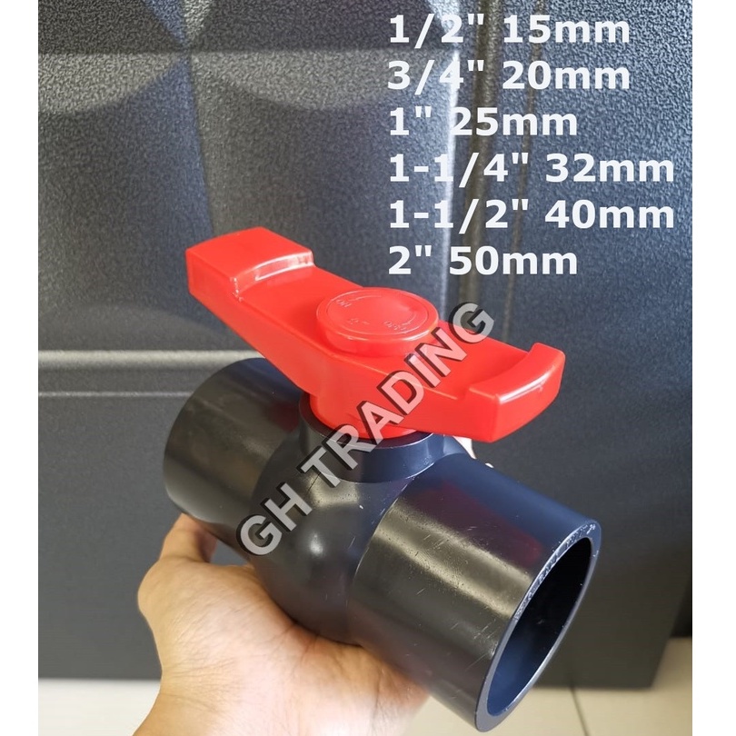 PVC BALL VALVE COMPACT BALL VALVE SOCKET END / THREADED END 1/2" 2