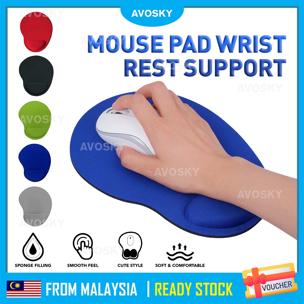 AVOSKY Mouse Pad Wrist Rest Support Ergonomic MousePad Memory Foam ...