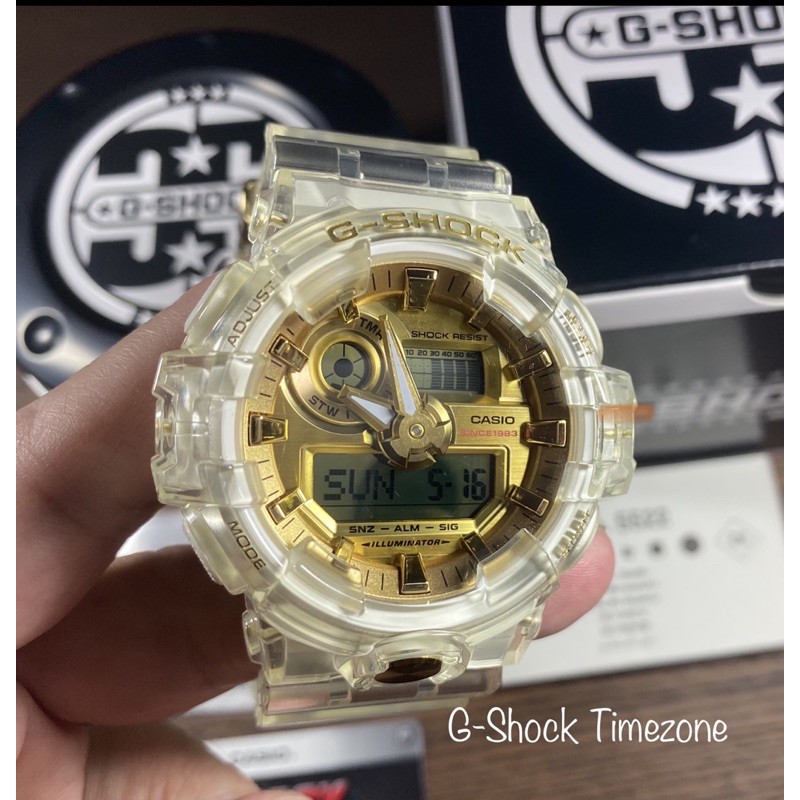 Casio G-Shock GA-735E-7ADR Glacier Gold 35th Anniversary | Shopee