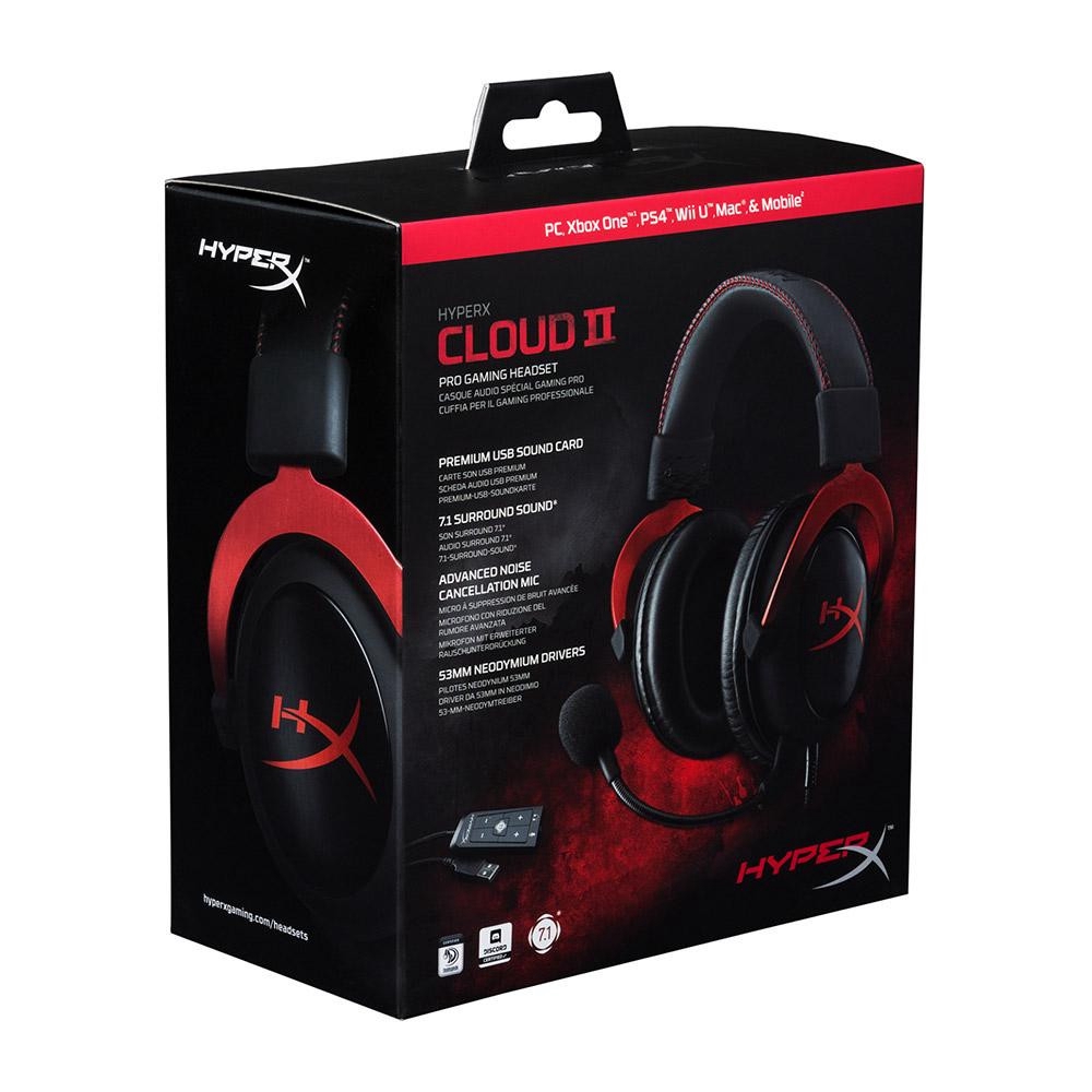 HyperX Cloud II Gaming Headset with 7.1 Virtual Surround 4P5E0AA New F/S  Red