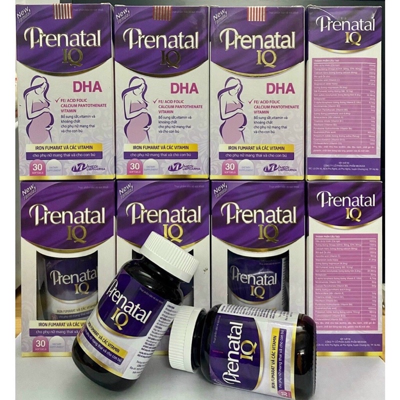 Prenatal IQ DHA Pregnancy. Iron, Vitamins And Minerals Supplements For