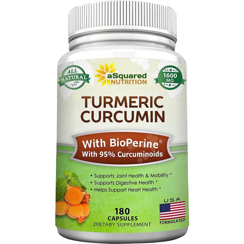 Turmeric Curcumin 1600mg with BioPerine Black Pepper Extract 180