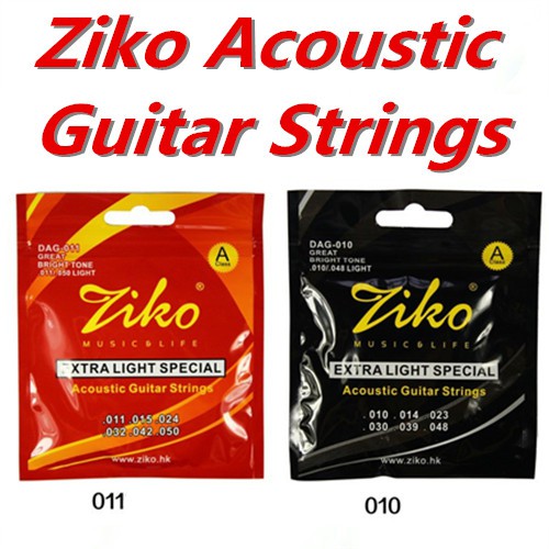 Ziko acoustic guitar string set extra light DAG 010 011 Shopee