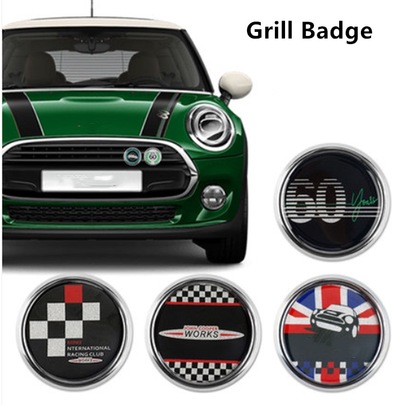 3D Metal Union Jack Front Grille Hood Emblem Badge For MINI Cooper (Aluminum, Screw-On)