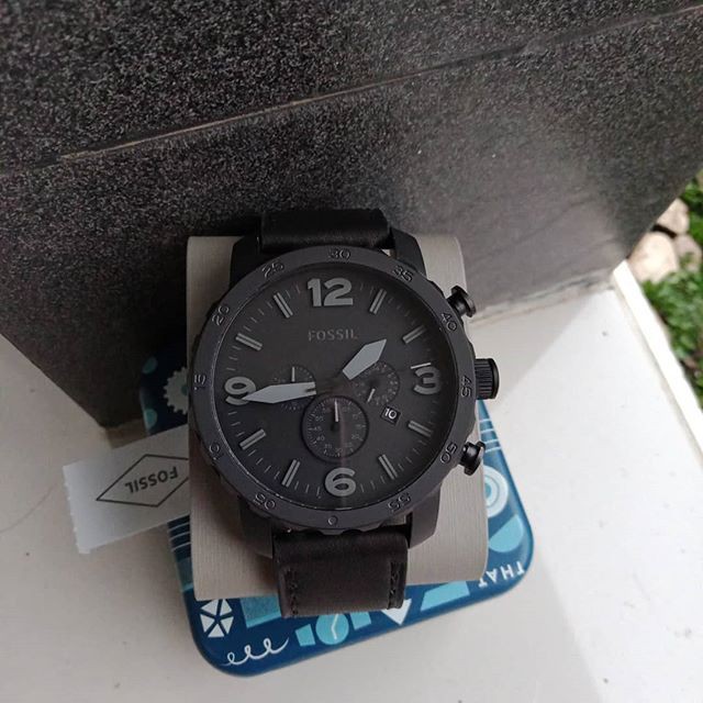 OFFICIAL WARRANTY Fossil JR1354 Nate Chronograph Black Leather Watch 2 Yrs Fossil Warranty Shopee Malaysia