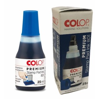 COLOP 801 Stamp Pad Ink - Blue - 25ml | 109749 | Water-Based Ink | Stamp  Pad Refill Ink