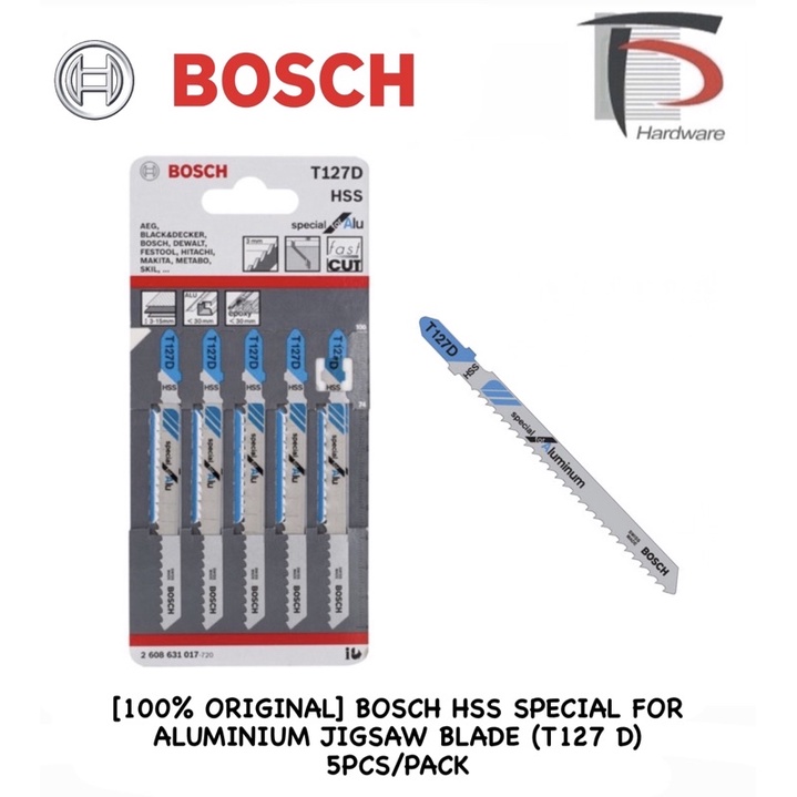 100 ORIGINAL BOSCH HSS SPECIAL FOR ALUMINIUM JIGSAW BLADE T127 D 5PCS PACK