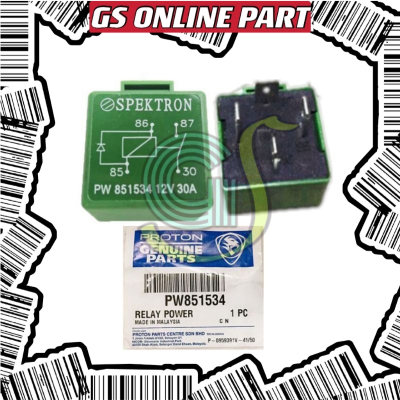 Original Proton Saga BLM FLX FL Savvy Waja 4 PIN Fan Relay Power Relay