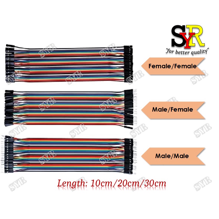 Buy Female to Female Breadboard Jumper Cable 2.54mm 20CM - 40 Pcs