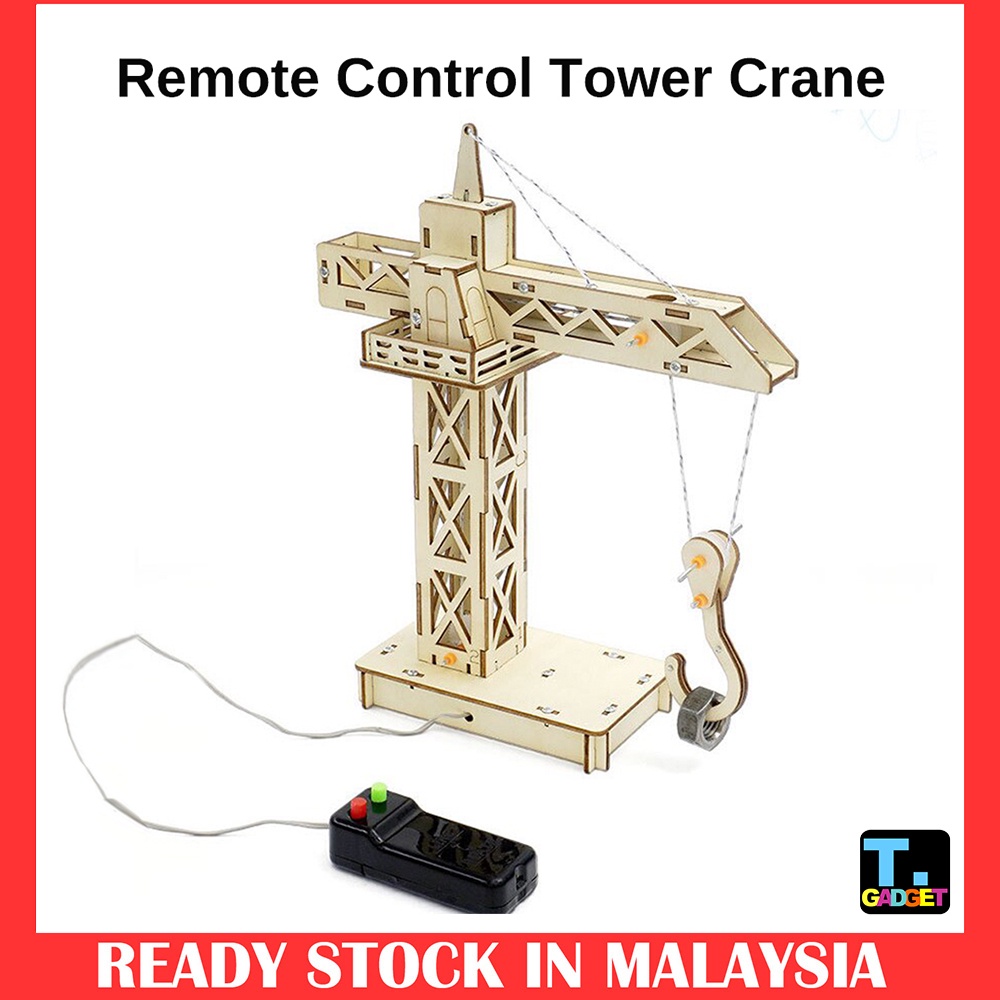 DIY Wooden Remote Control Tower Crane Toy Educational Science