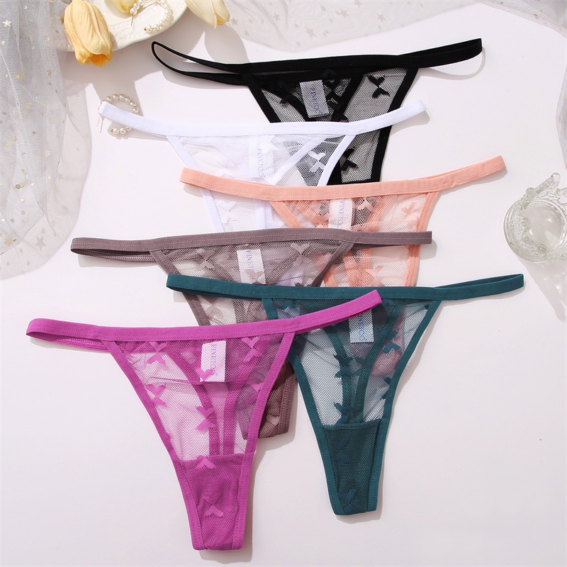 CuteByte Lace Thongs Low Waist Panties S-XL Lace G-string Underpants ...