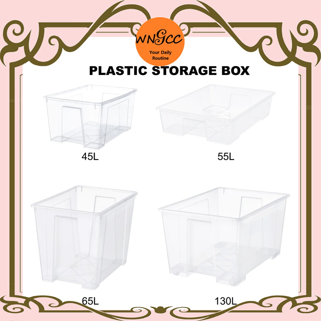 IKEA Plastic Storage Box Transparent Box Storage Organization Bekas