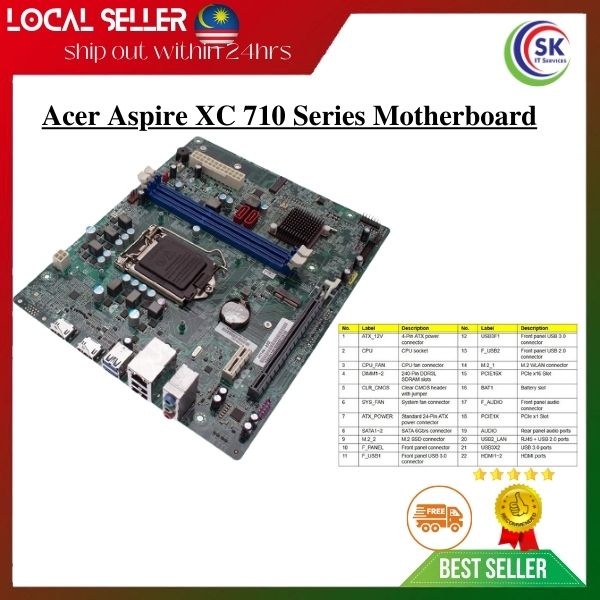Acer Aspire Xc 710 Series Motherboard Shopee Malaysia