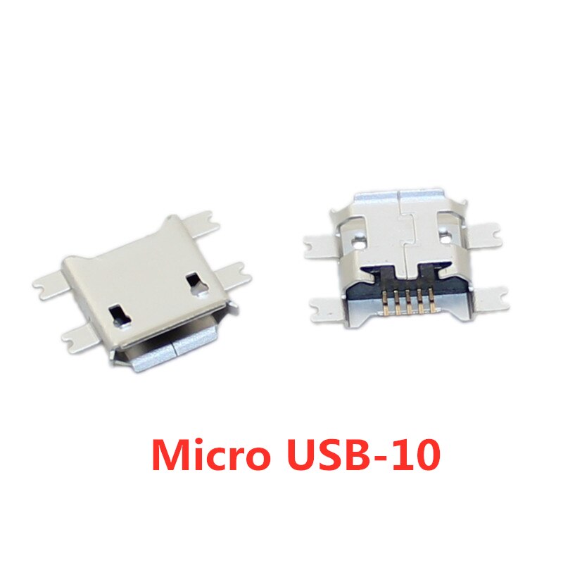 10pcslot Micro Usb 5 Pin Smt Socket Connector Type B Female Placement Smd Dip Usb Charging 9579