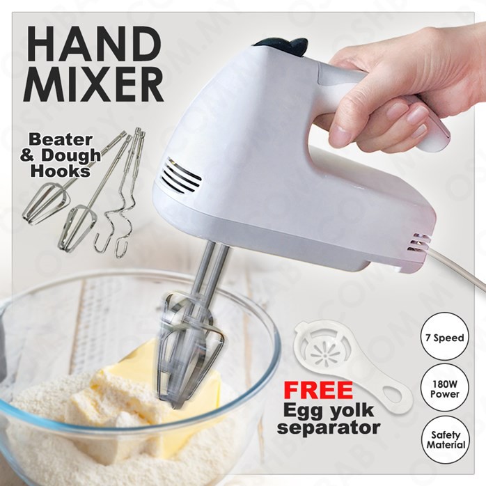 Hand Mixer Dengan 7 Kelajuan Berkualiti Tahan Lama Praktikal(osh