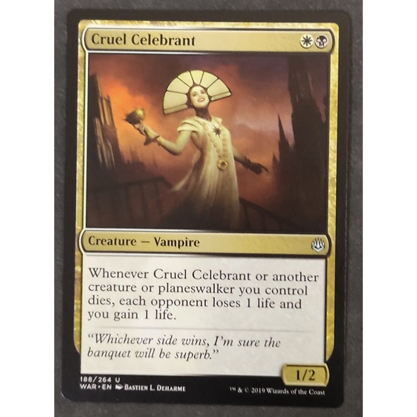 Magic: The Gathering - Cruel Celebrant (Celebrante Crudele) - War Of The Spark (WAR) - Carta Singola MTG