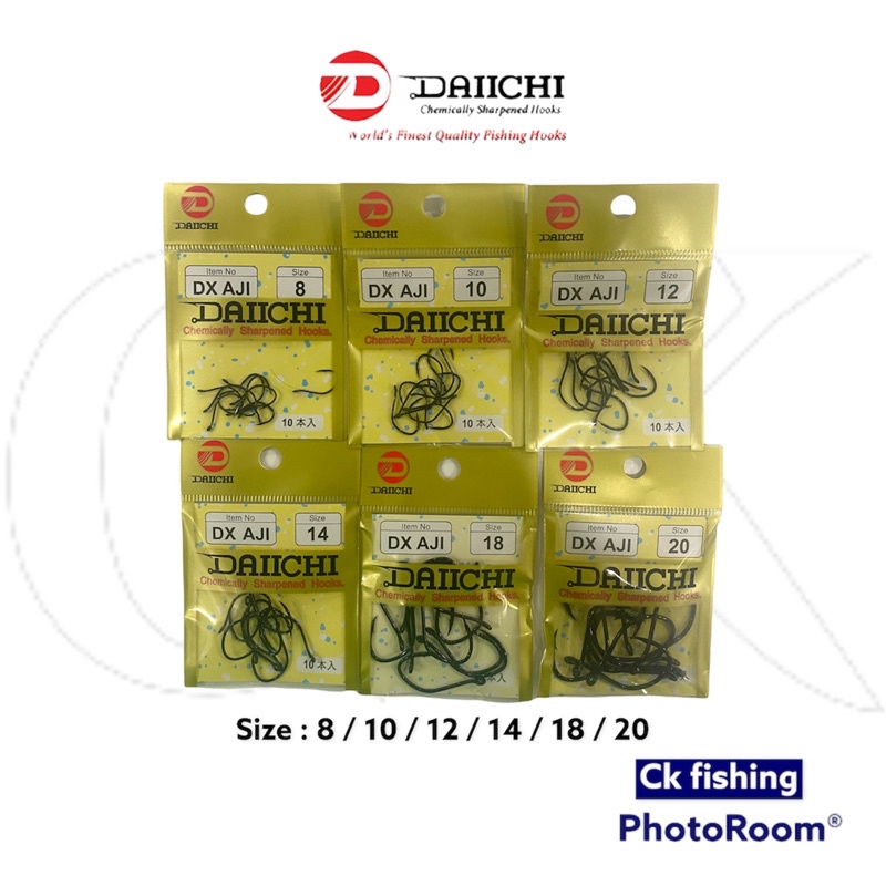 Daiichi DX AJI Size 8 to 20 Fishing hook ( Made In Japan ) Mata