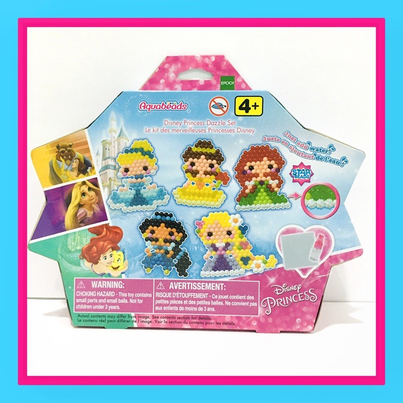 Aquabeads Disney Princess Dazzle Set - Ariel, Rapunzel, Jasmine, Belle,  Cinderella 