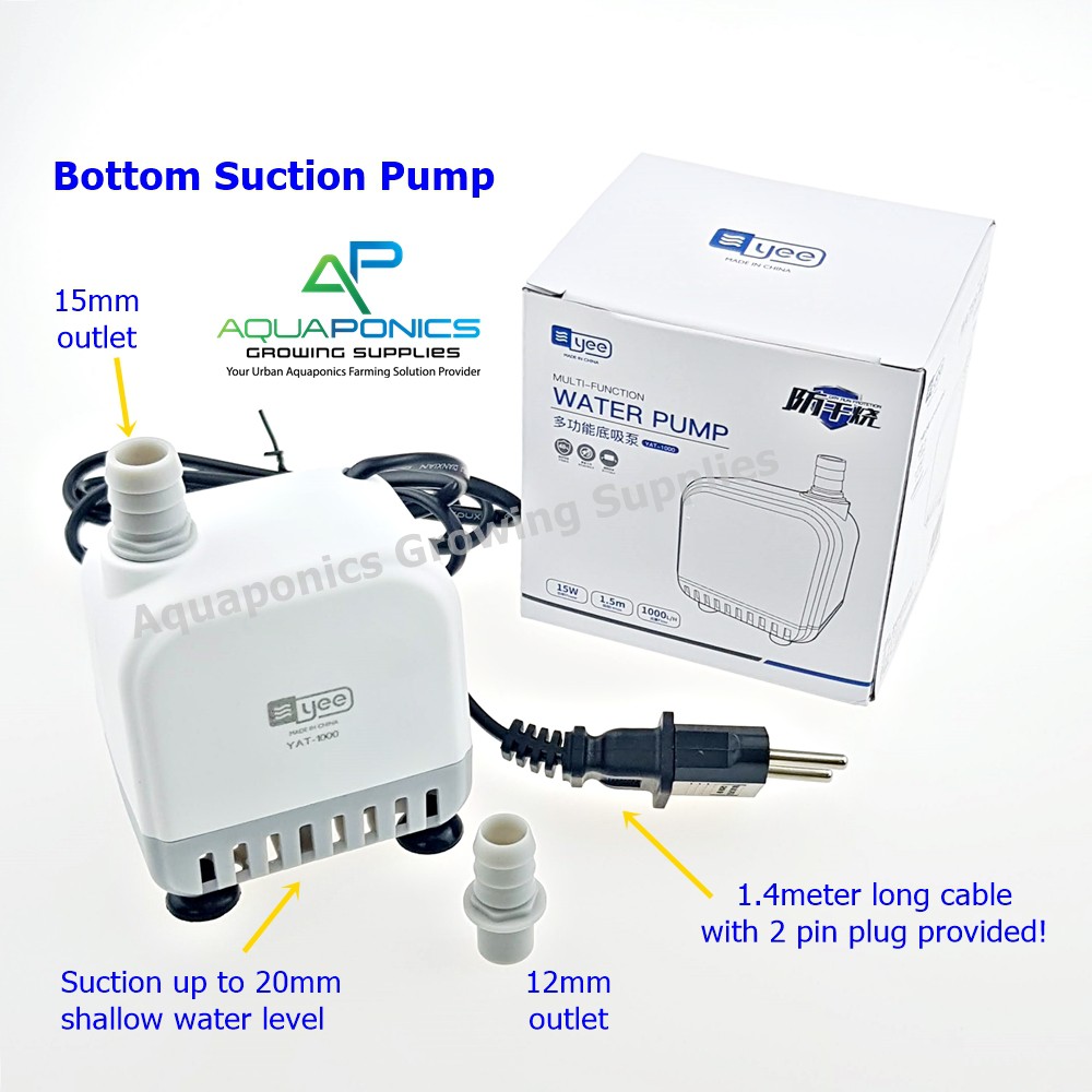 YEE YAT1000 15Watt Mini Aquarium Submersible Water Pump Bottom Suction