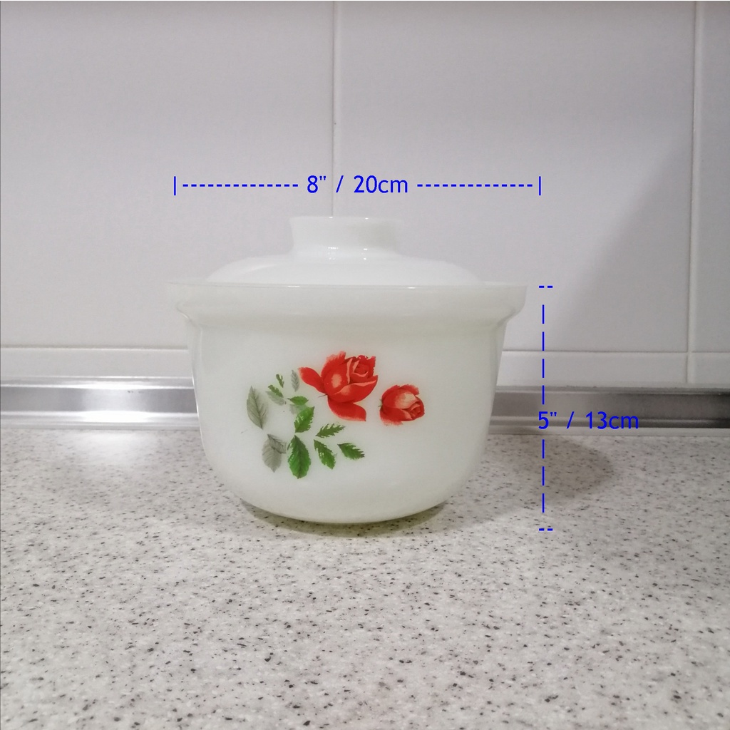 Vintage PYREX Ovenware June Rose Large Bowl with Lid [Preloved ...