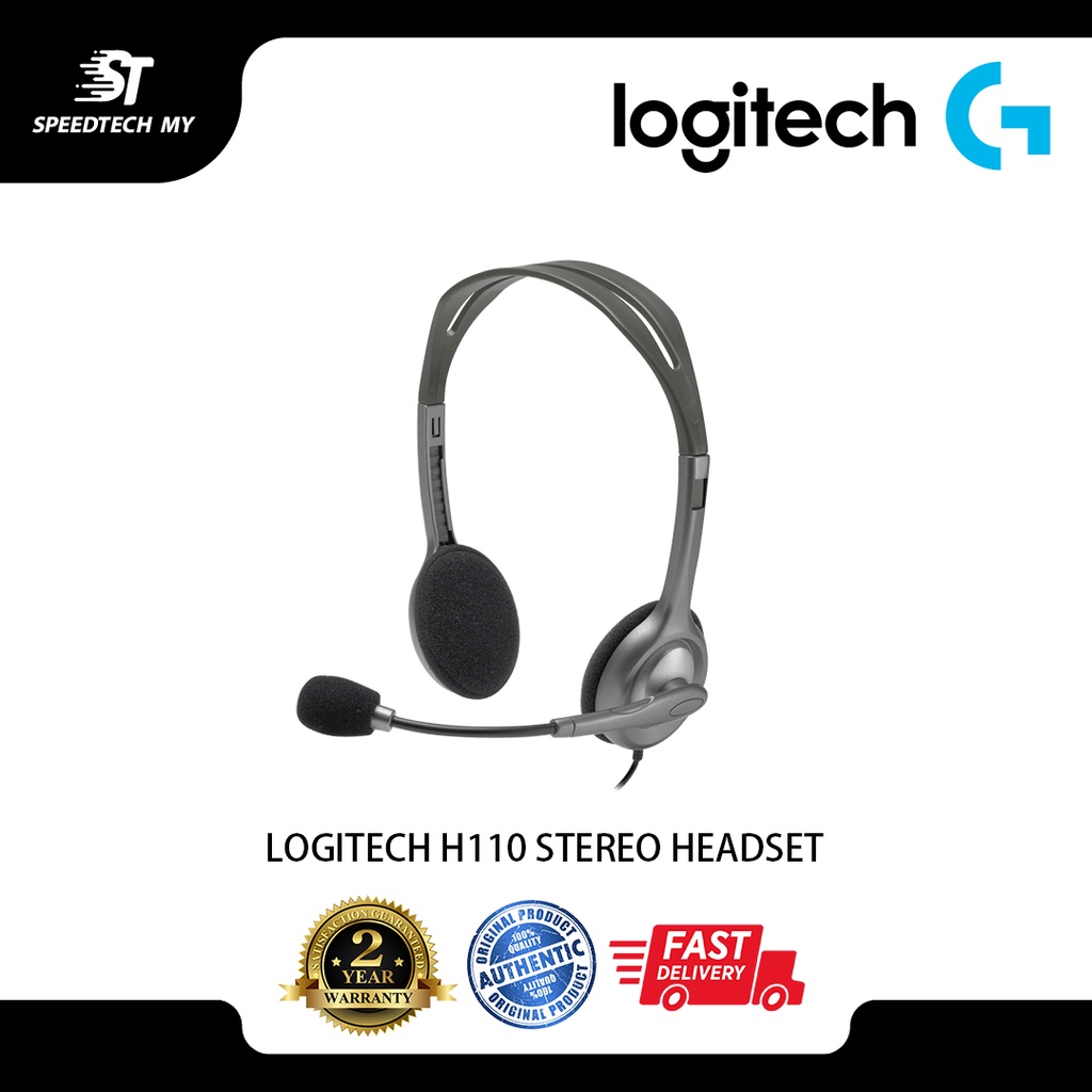 Logitech H110 Multi-device Headset with Stereo Sound, Rotating Mic ...