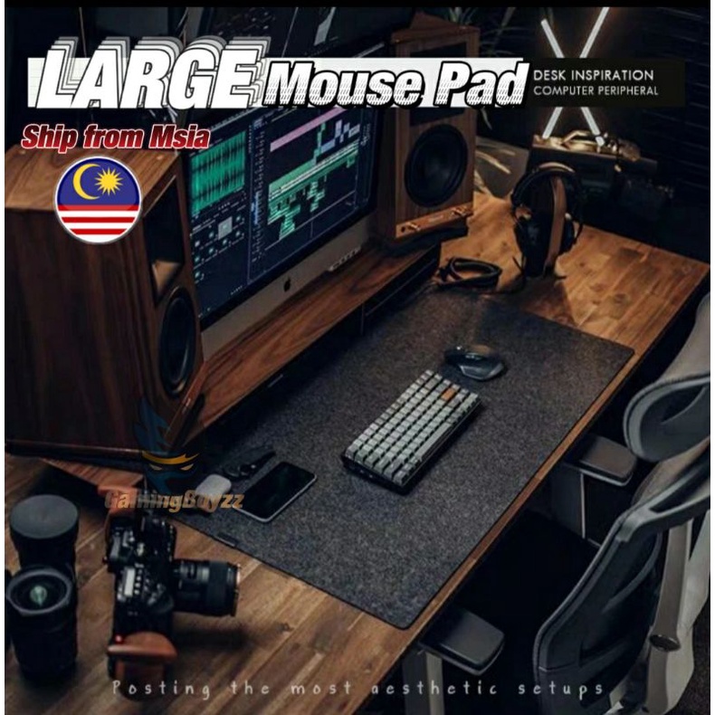 Large Mouse Pad AntiSlip Rubber Base Woven Felt Mouse Pad Desktop