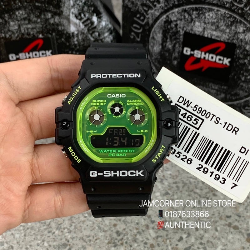 ASIA SET 100 ORIGINAL CASIO G SHOCK DW 5900TS 1 aka TAPAK KUCING HITAM HIJAU Shopee Malaysia