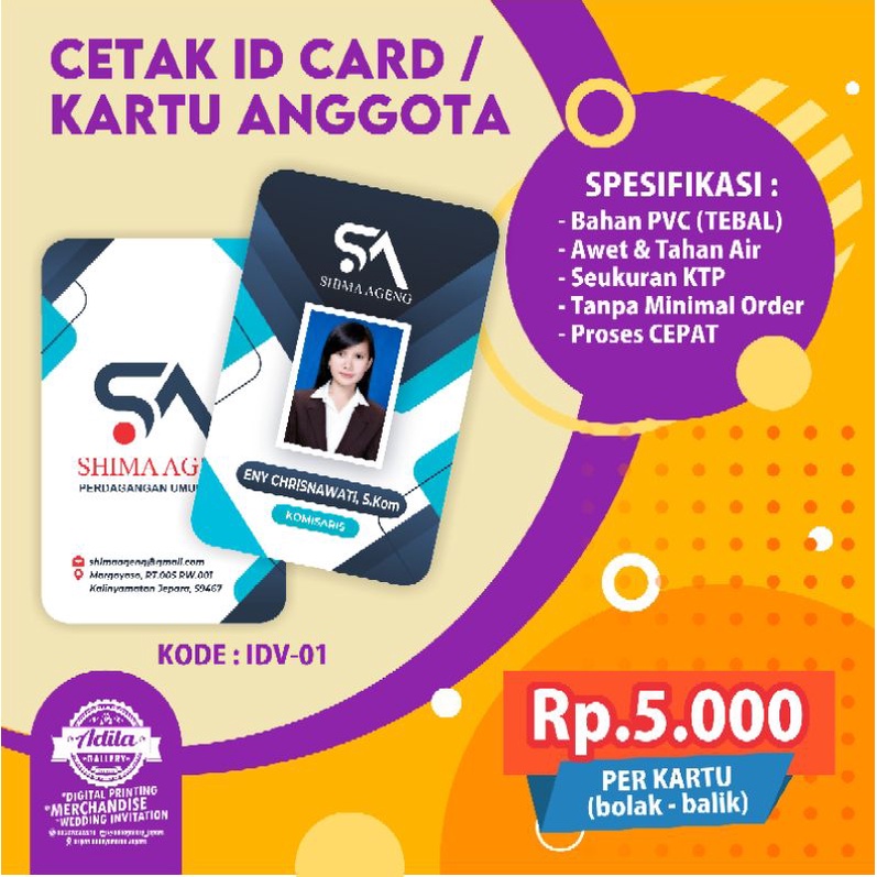 Print ID CARD/KTA/Student CARD/Parking CARD | Shopee Malaysia