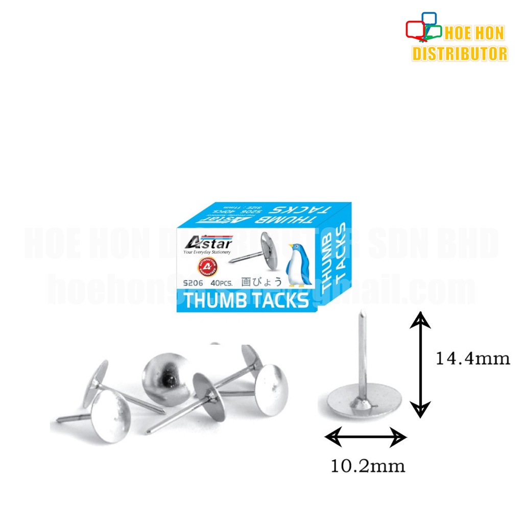 Astar Long Length Pin Thumb Tack / Thumbtack / Paku Tekan S206 40pcs ...