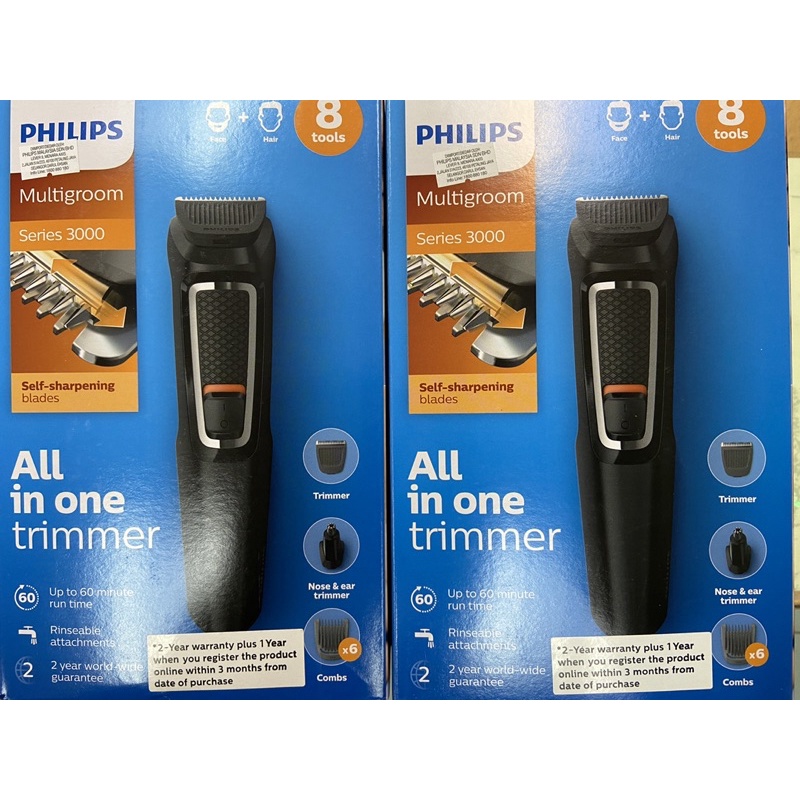 Philips Multigroom series 3000 8-in-1 Face and Hair Trimmer MG3730 ...