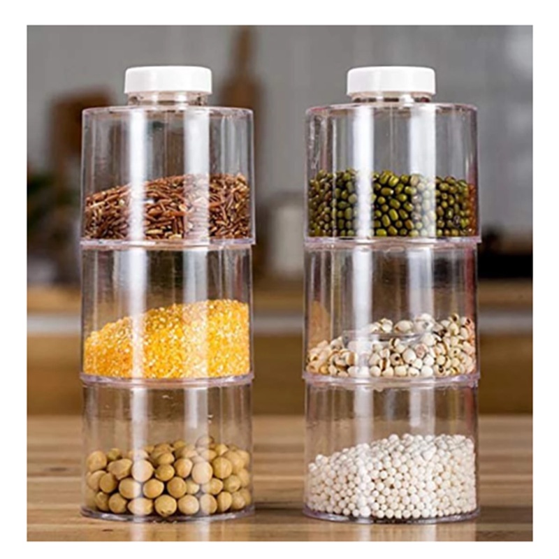 Spice Jar Spice Tower Self-Stacking Spice Bottles Container Salt and ...