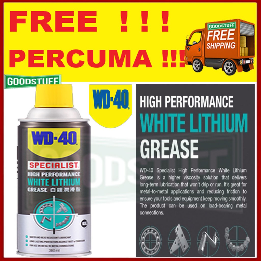 Wd40 Wd 40 Specialist High Performance White Lithium Grease 360ml Shopee Malaysia 8070