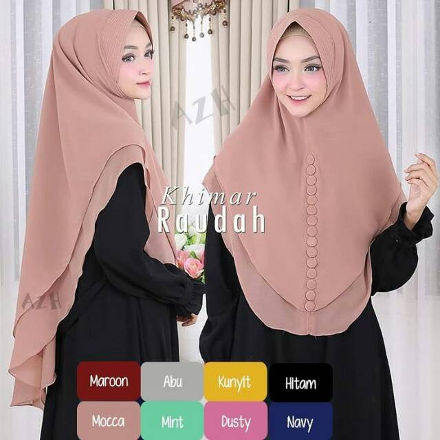 Khimar RAUDAH/Instant Hijab/ Latest Instant Hijab/ Hijab/Zipper Hijab ...