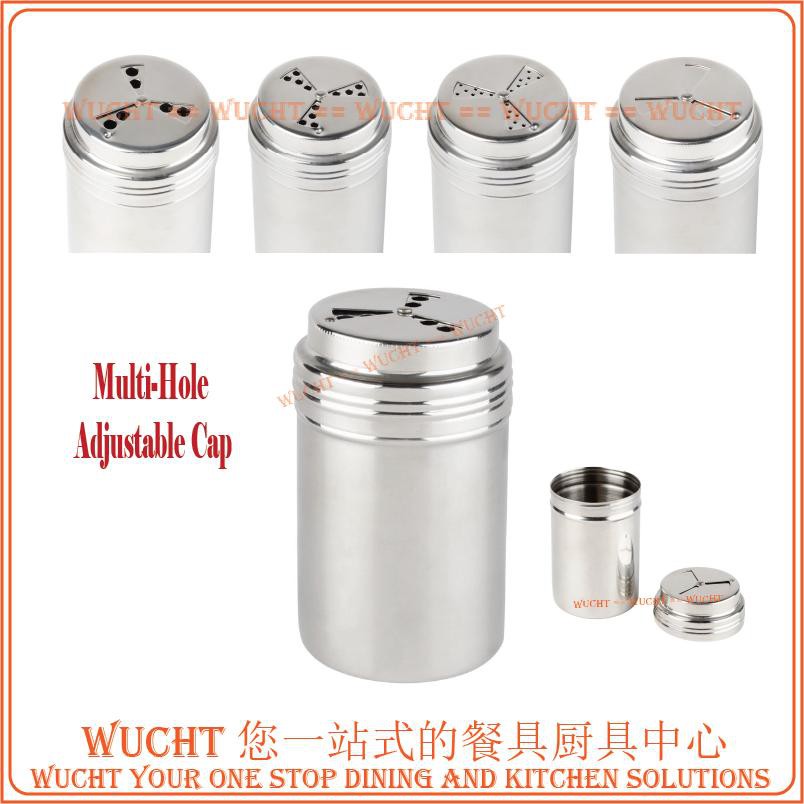 【WUCHT】Stainless Steel Condiment Shaker Adjustable Hole Seasoning ...