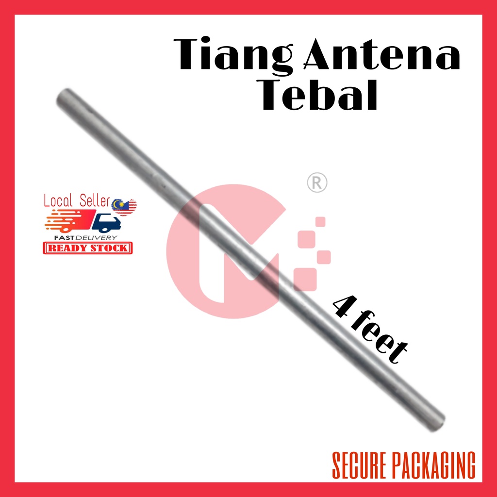 Tiang Antena Tebal Panjang Kaki Feet Batang Besi Tahan Lasak Tahan Karat Tiang Aerial Antenna