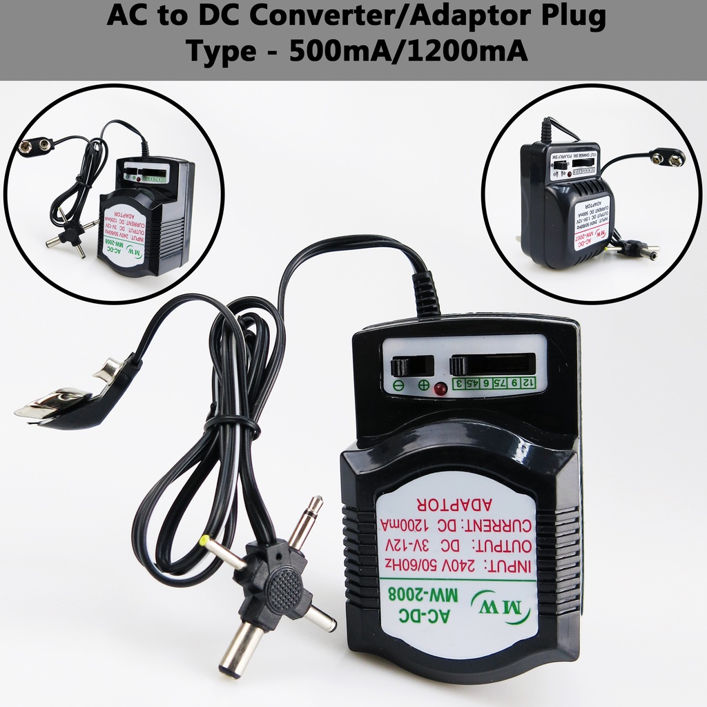 3H MW 2007/2008 Penukar AC ke DC Adaptor Plug Palam 500mA/1200mA ...