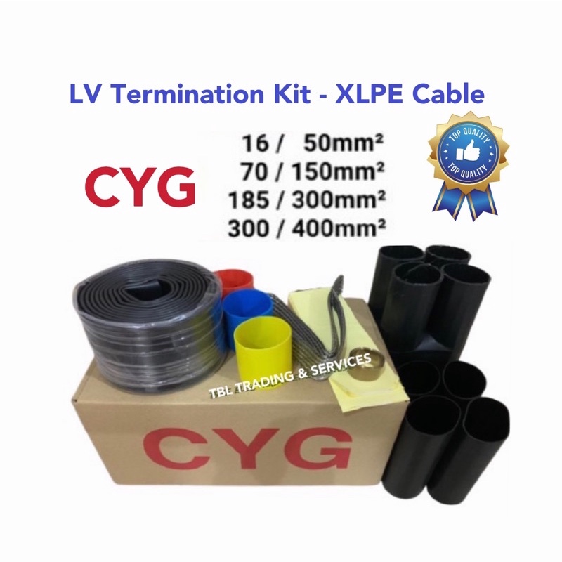 CYG Heat Shrink LV Termination Kit Low Voltage for 1kv 4 Core Cable Cable Lugs Seal Heat