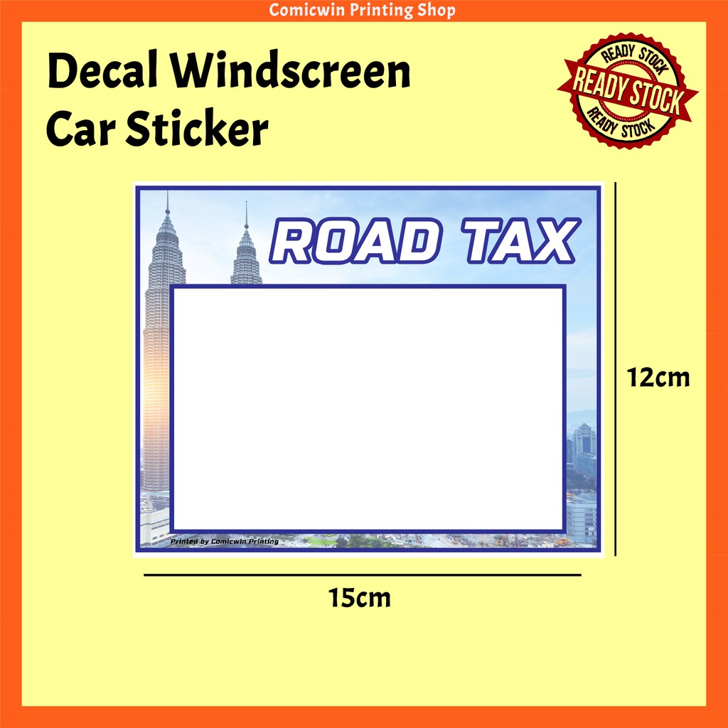 CMC904 Road Tax Car Sticker for Windscreen (Interior Static Sticker