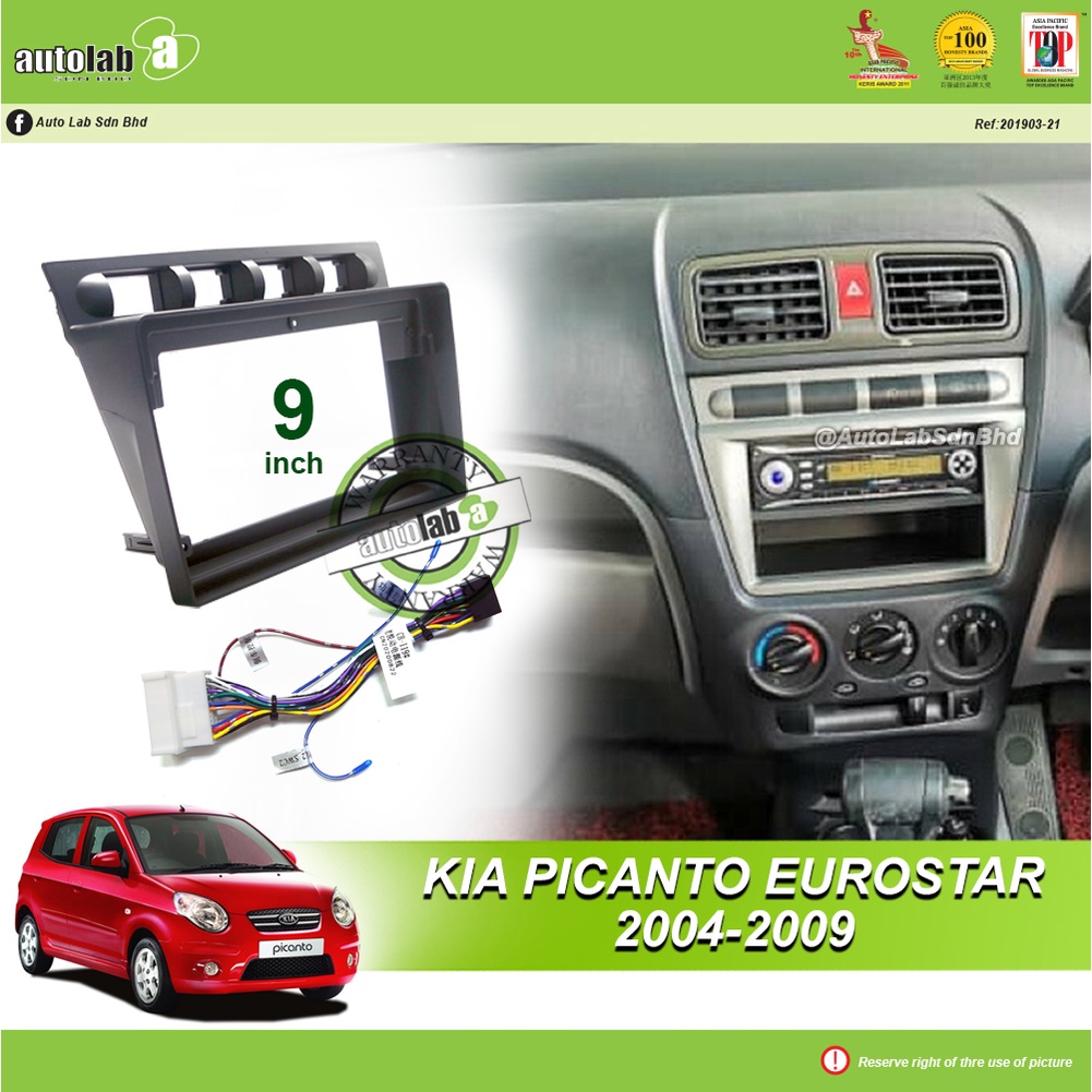 Android Player Casing 9" KIA Picanto EuroStar 20042009 (with Socket